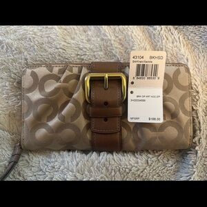 Coach Brown and Tan Buckle wallet